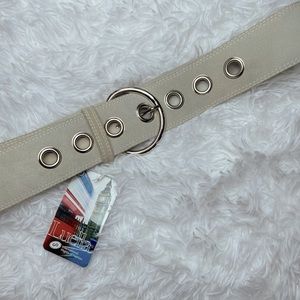 Vintage Luella Suede Belt | Cream/Sliver